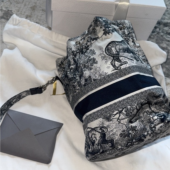 Christian Dior Toile de Jouy Drawstring Bag - Picture 2 of 3